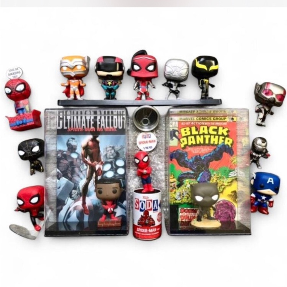 Marvel Funko Pop Collection-Spider-Man, Captain America, Black Panther, Ant Man